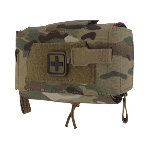 [PHOENIX IKKI] Compact Pouch Bag with Removable Inner Pouch, Molle Compatible, Belt Loop, Emergency First Aid, First Aid, Medical, Emergency, CP Camou