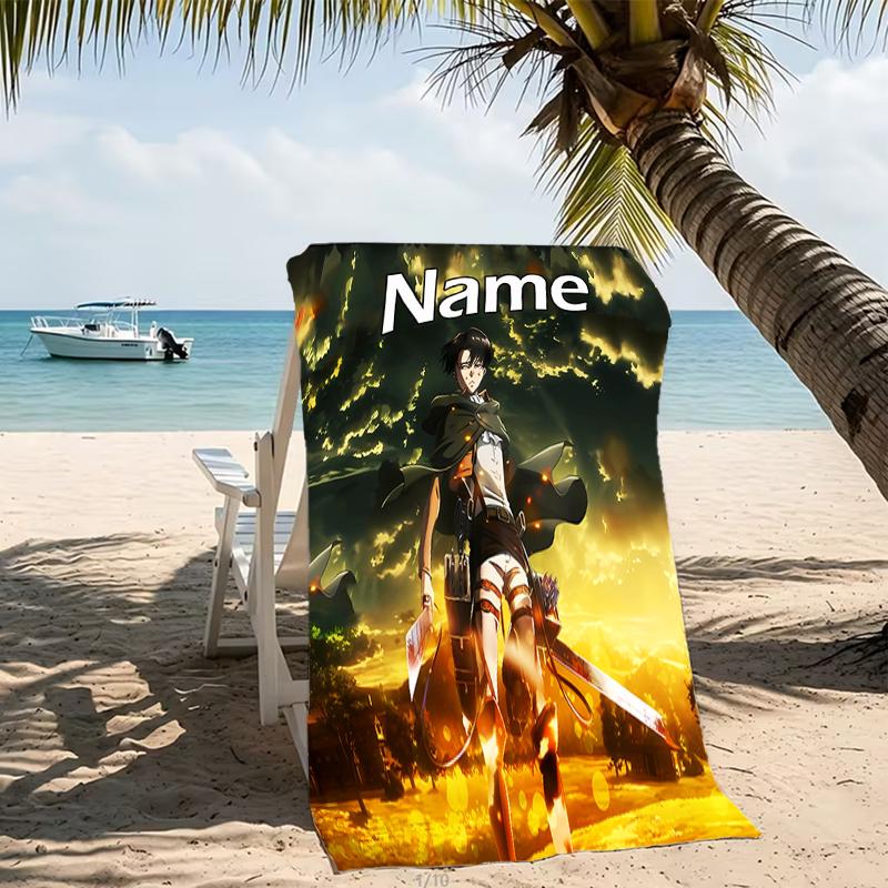 Customizable personalized beach towels Attack on Titan themed designs.Suitable for the beach, yoga, sports;ideal as beach accessories