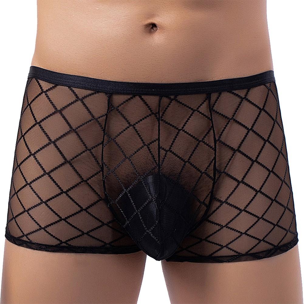 Pánské boxerské kalhotky průhledné sexy sexy pokušení průhledné