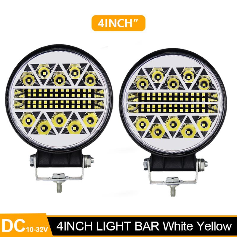 2Pcs 102W Car LED Bar Work Light White Strobe 34LED Car Work Lights LED Roof Spot Lamp 4x4 Atv Suv Driving Fog Headlights