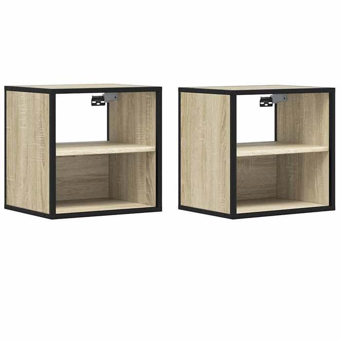 VidaXL Wall-mounted Bedside Tables 2 Pcs Sonoma Oak 40x31x39.5 Cm, Cabinet, Side Table, Bedside Cabinet, Cabinet of 848747