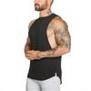 6687 Blank Mesh Slim Fitness Vest Men's European and American Arc Hem Sports GYM Bottoming Breathable Quick-drying Shoulder