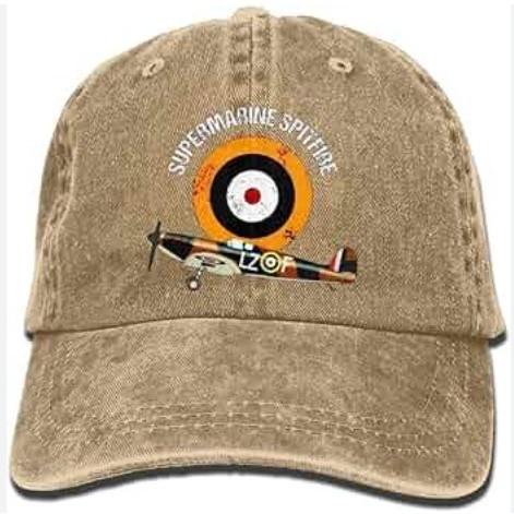 Popular washed old baseball cap World War II Spitfire fighter print sunshade cap sun cap