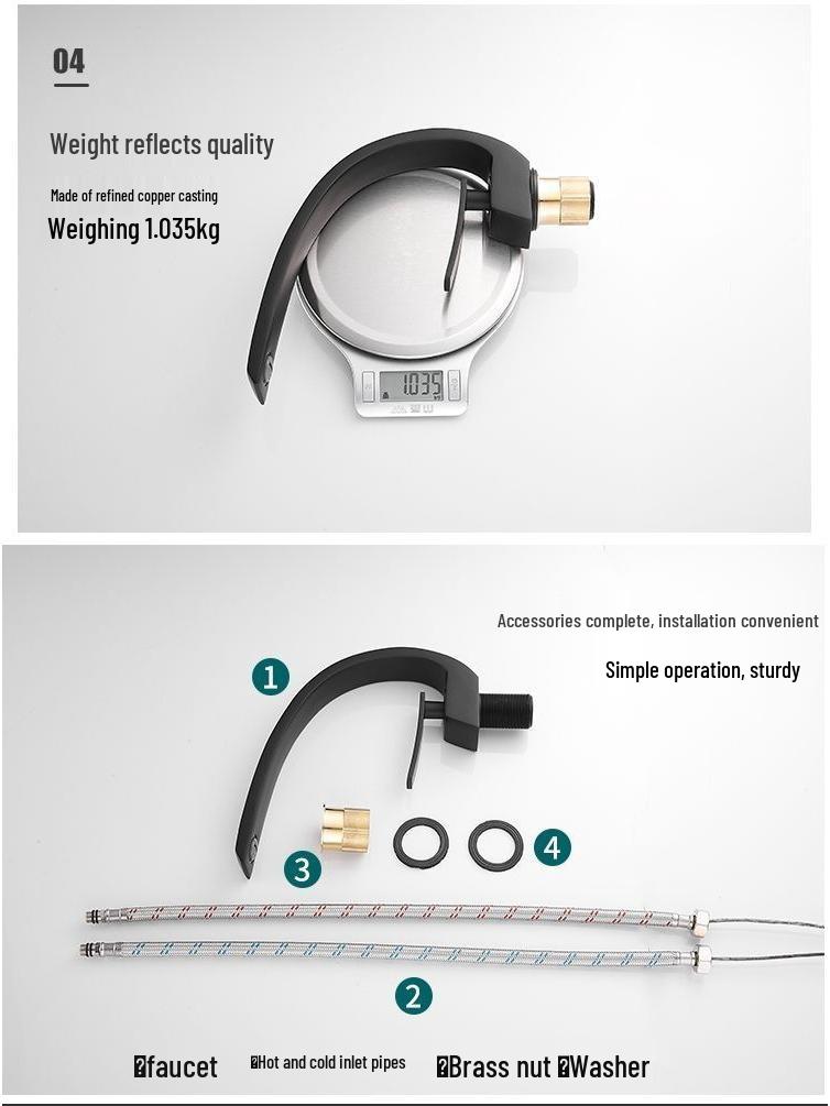 Celoměděná dvouteplotní umyvadlová baterie - bílá povrchová úprava