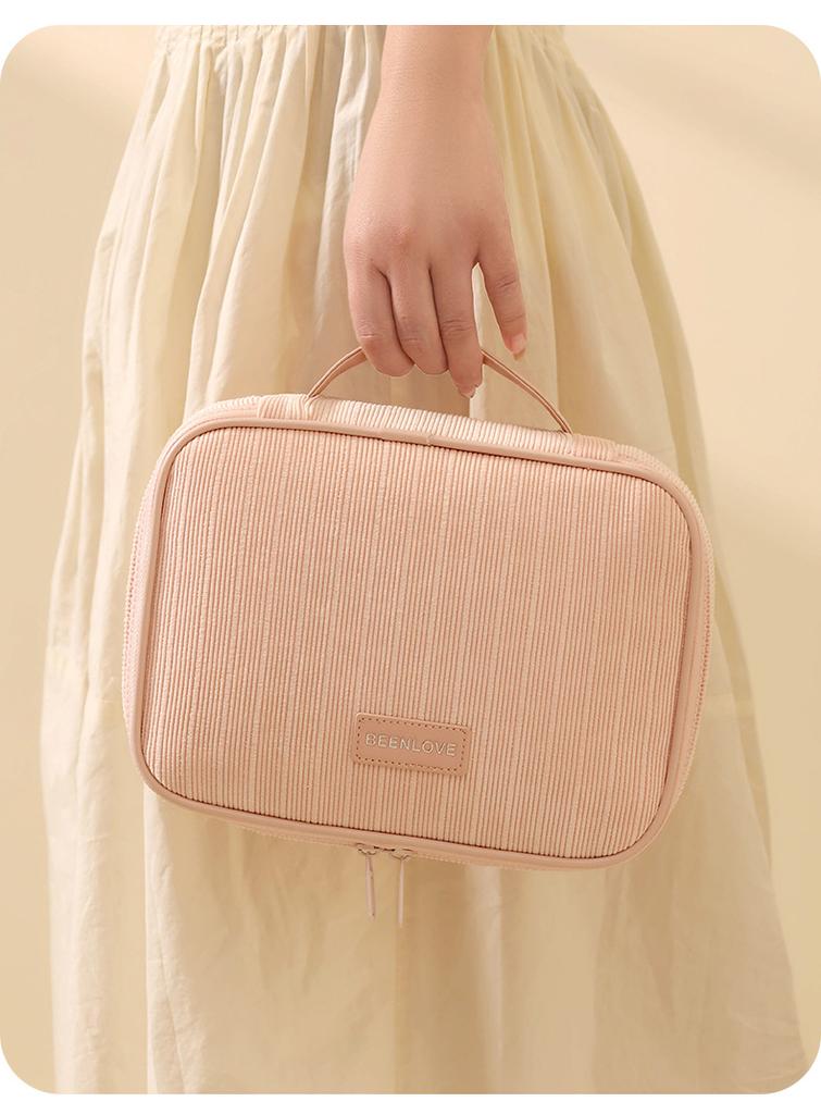 New Four Sided Handheld Makeup Bag Large Capacity Cosmetic Bag Women Travel Organizer Bags Toiletry Bag Skincare Organizer