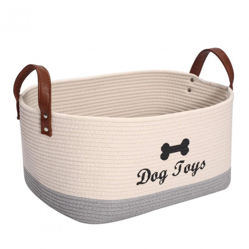 Cotton Multifunction Storage Basket With Handles For Home Organization And Toy Storage
