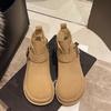 Flats Ankle Women Snow Sneakers Boots Belt Buckle Suede Winter Fashion Women Shoes New 2025 Trend Casual Walking Non Slip Boots