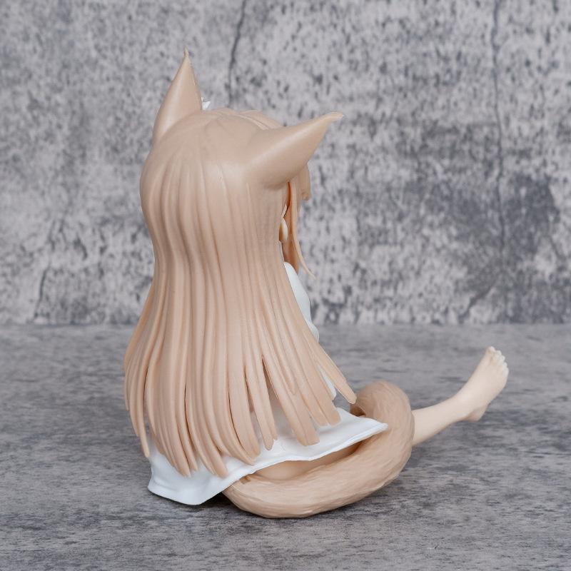 Handmade Cat Girl Eating Fish Soybean Powder Model – Cute and Beautiful Design