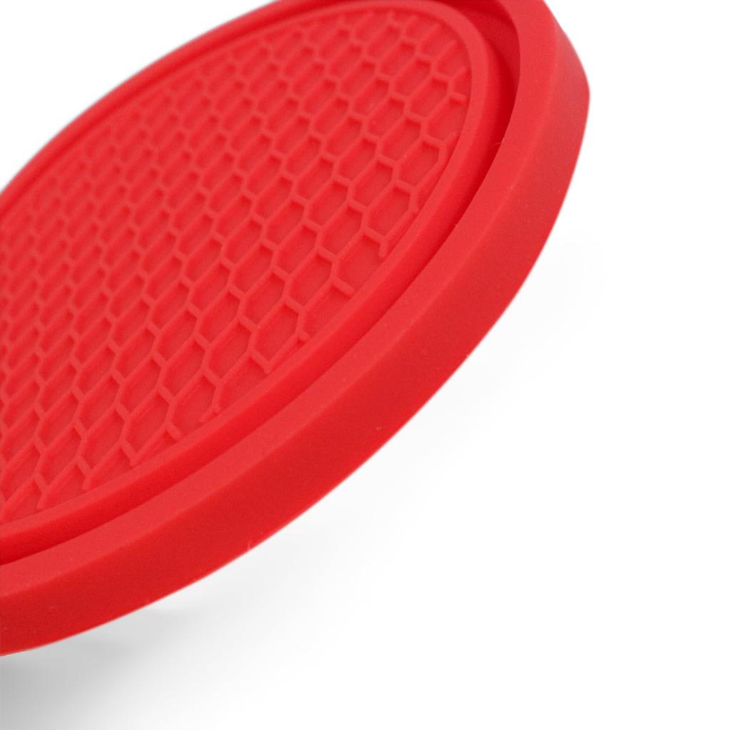 Car Drink Holder Coaster Silicone [Red] Red Simple Anti-Slip Diameter