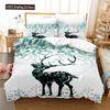 Deer Duvet Cover Set King Polyester Bedding Set For Kid Children Gift Bedding Set 3D Animal Giraffe Purple Theme Comforter Cover