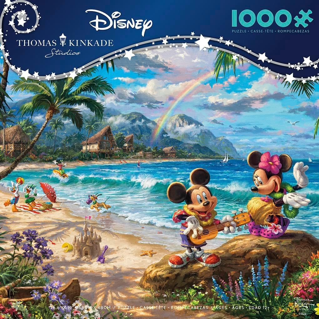 Ceaco - Thomas Kinkade - Disney - Mickey & Minnie In Hawaii - 1000 Piece Jigsaw Puzzle