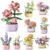 Creative Mini Block Baby Building Blocks Toy Flower Bouquet Block Set Assembly Micro 3d Building Bricks Toys For Kids Girl Gifts