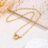 Spring Clasp Gold-Plated Stainless Steel Pendant Necklace - Versatile Light Luxury Fashion for Women