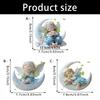 2D Flat Acrylic Angel Baby On Moon Sculpture Hanging Pendant Charm Christmas Tree Ornament Car Interior Decors Gifting