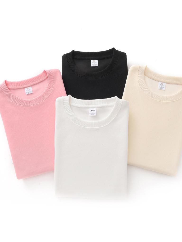 Unisex Korean Style Crewneck Sweatshirt: Casual, Classic, Minimalist, Loose Fit.