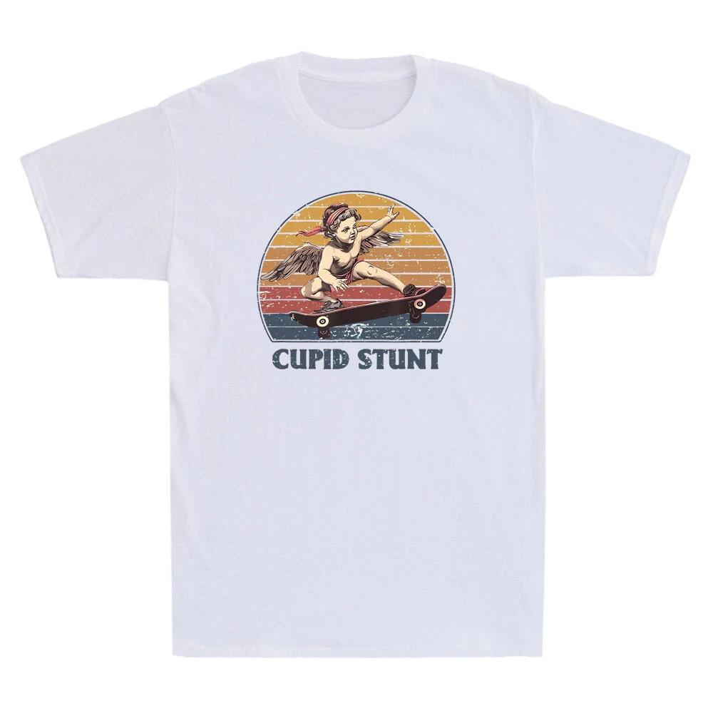 Unisexs Vintage Cupid Stunt Funny Meme T Shirt Unisex Streetwear Cotton Oversized Tee Loose Unisex Short Sleeve Loose Tops Trendy