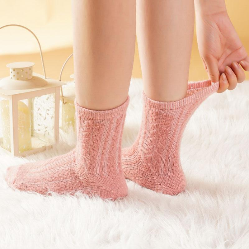 Купить Женские осенне-зимние носки цвета макарон из плюша, утепленные ...