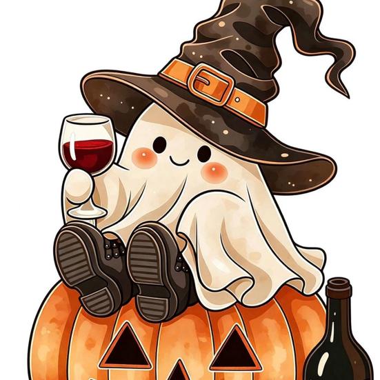 Rustic Autumn Table Centerpiece Halloween Wooden Ghost Ornament with Pumpkin Pattern, Double Sided Desktop Decoration, Cute Figurine Spooky