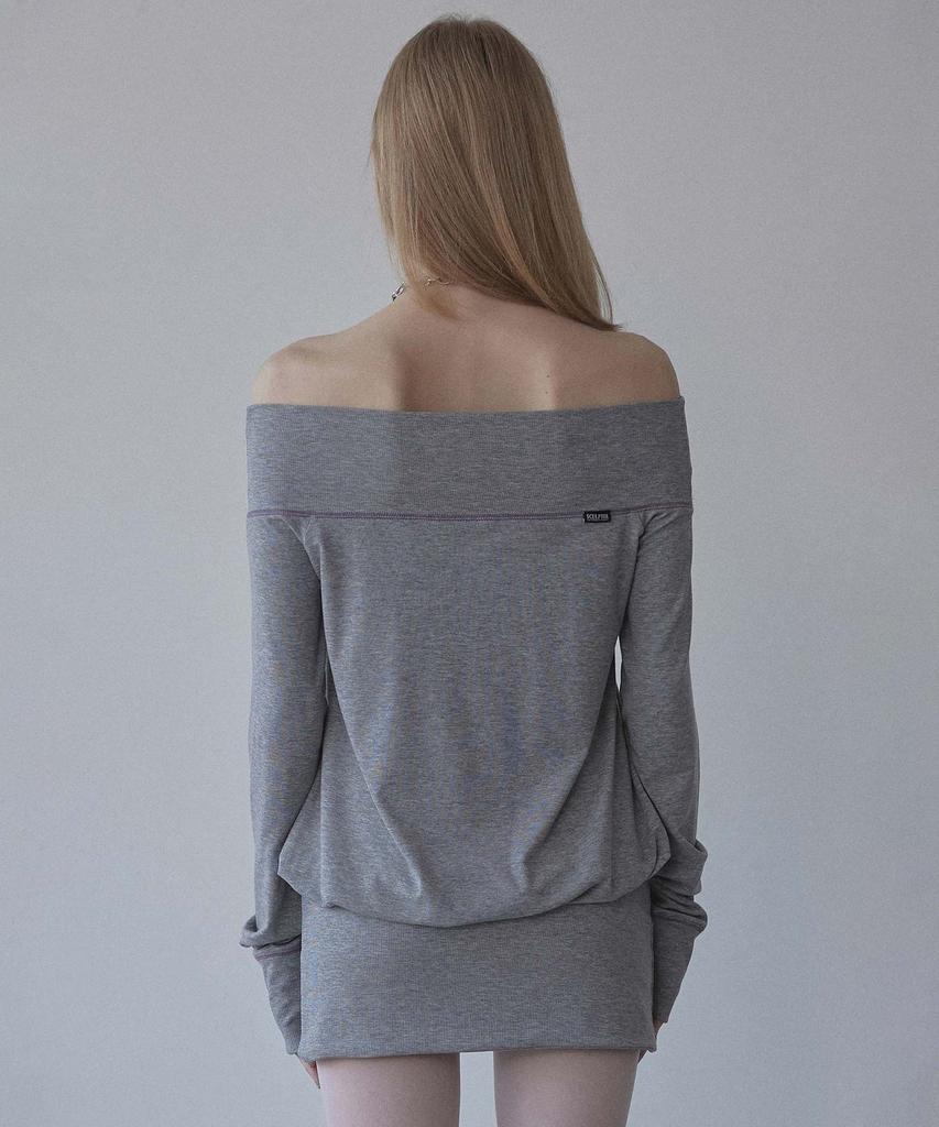 SCULPTOR Maui Off-Shoulder Dress Melange Gray