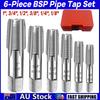 Conjunto de Machos BSP para Tubo de 6 Peças, 1" 3/4" 1/2", 3/8", 1/4", 1/8" Conjunto de Machos BSP Conjunto de Machos de Carbono Sem Vazamentos Para Encanamento Automotivo