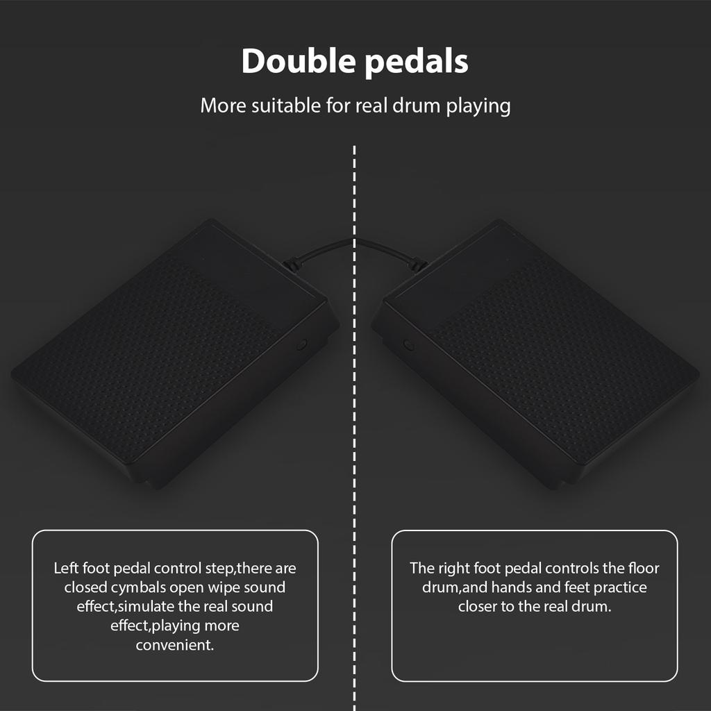 Electronic Drum Set with Dual Speaker Hand Roll Drum Set Ultra Thick 9 Pads Supports BT MIDI