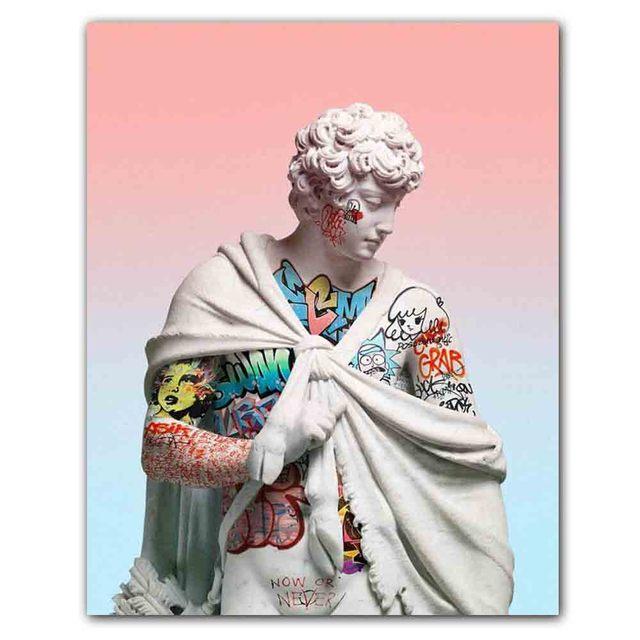 David Funny Sculpture Art Printing Canvas Painting Figure Graffiti Poster Office Living Room Bedroom Home Decoration Mural No Frame