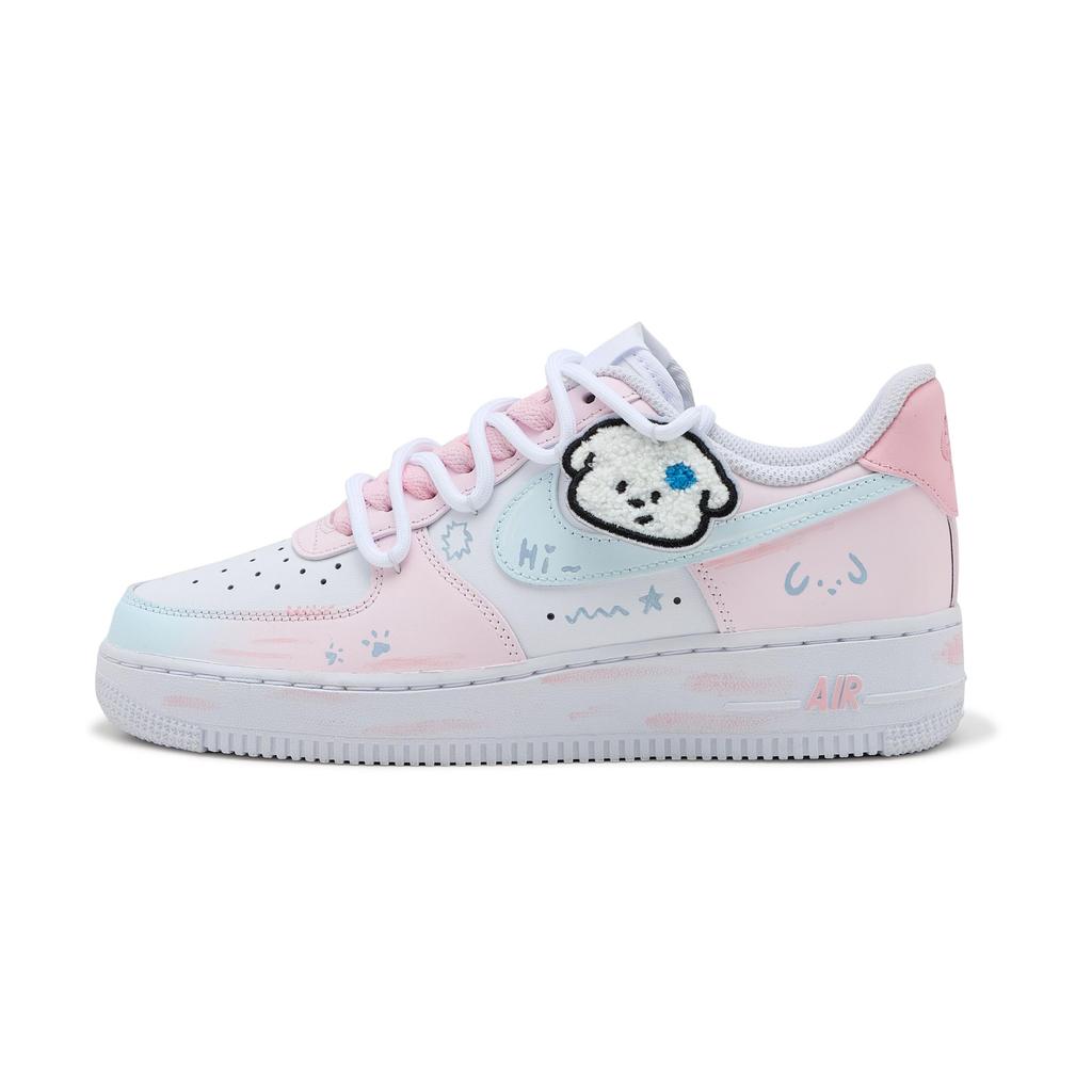 Nike Air Force 1 Puppy Track SAML Low top Skateboard Shoes Women's Pink White DD8959-100(Team6-)