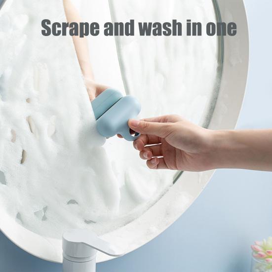 Mirror Cleaning Wiper T-shaped Design Small Efficient Squeegee Shower Door Wiper with Multifunction Suction Cup