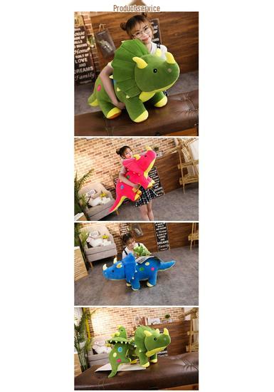 Triceratops Dinosaur Plush Cushion - Cute Toy & Gift Prize Doll
