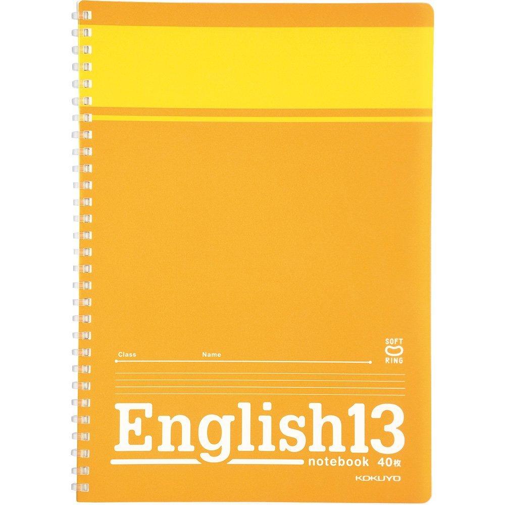 Kokuyo English Practice Soft Ring 13 Notebook, Semi-B5, Lines, Su-S801 оранжевый