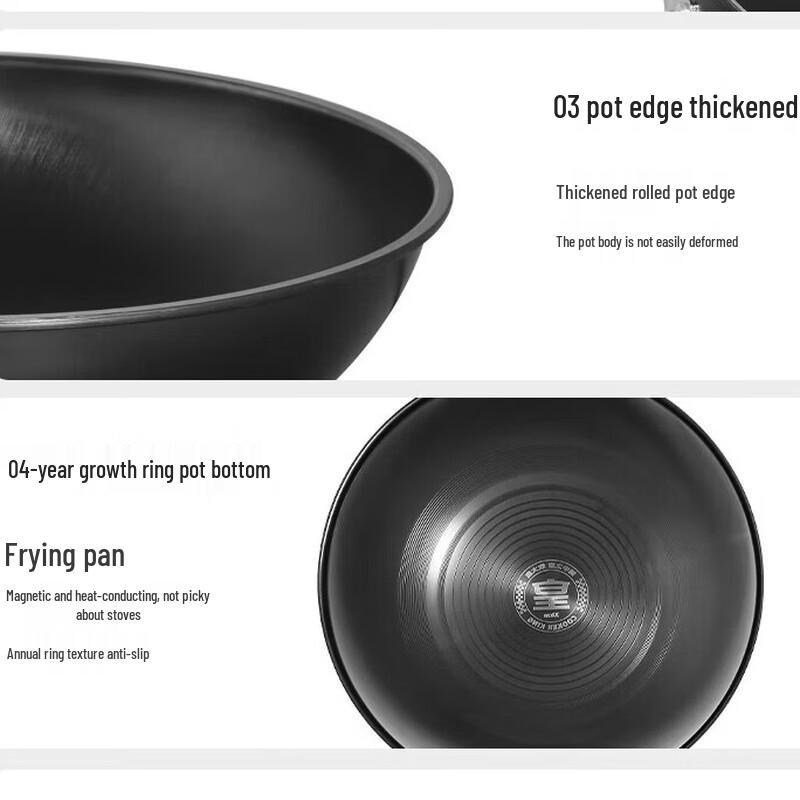 Chui Da Huang 32cm Nitrided Wrought Iron Wok