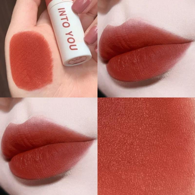 into You Lip Mud Lip Lacquer No Stain on Cup Heroine Air 04 Matte Mousse 23 Matte Surface 7 Peach Oolong Gray