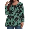 Modisches lässiges Langarm-Oberteil für Damen in Übergröße mit Blumenprint Übergröße Blumenprint-Oberteil