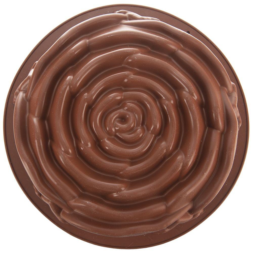 Forma do pieczenia babki ciasta silikonowa brązowa róża 25cm SILLINIE ORION 151790
