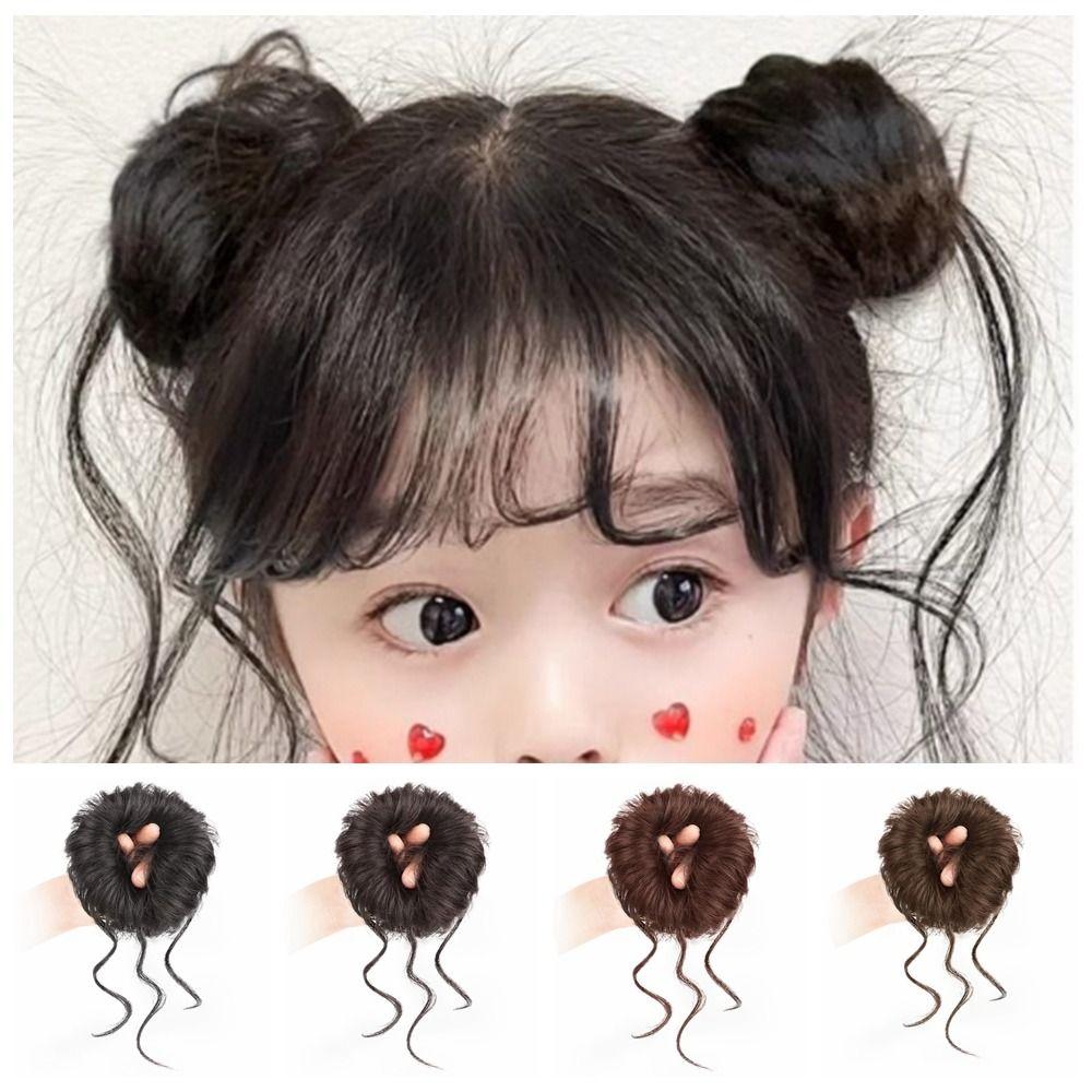 Curly Chignon Kids Messy Hair Bun Hair Extensions False Hair Pieces  for Children
