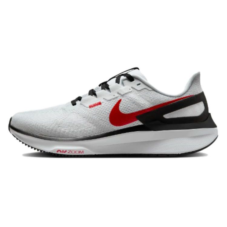 

Nike Air Zoom Structure 25 White Black Light Smoke Grey Fire Red Men DJ7883-106 40.5