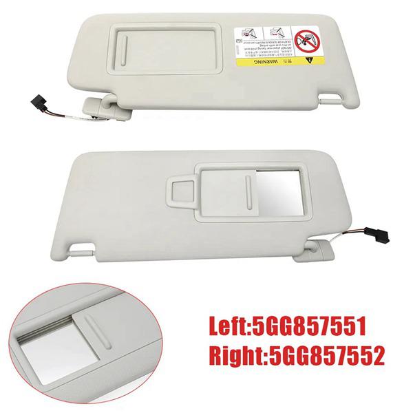 Pair of 5GG857551/5GG857552 Sun Visor Panels with Vanity Mirror for Volkswagen Golf 7