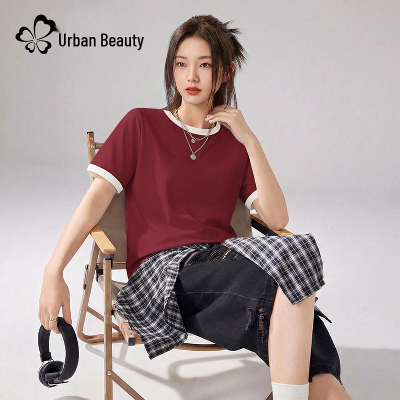 

Женская хлопковая футболка Urban Lady с цветовыми блоками, короткий рукав 2XL
