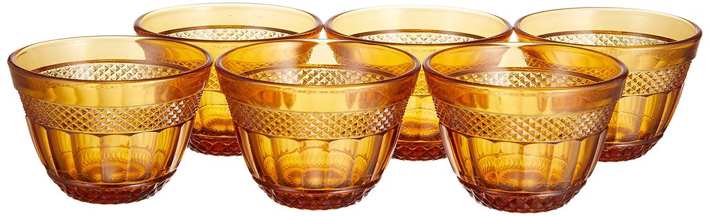 ADERIA Shonai Craft Sake Cup Amber 55ml Mini Glass 6 Pieces Made In Japan F-70458