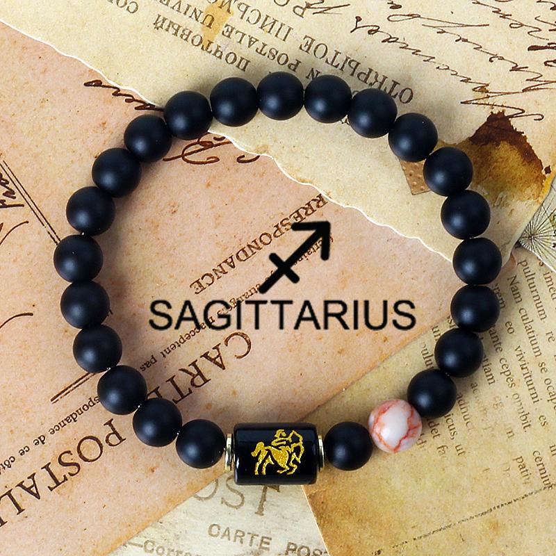 12 Constellation Zodiac Signs Bracelet Men Women Natural Tiger Eye Stone Beaded Couples Bracelets Scorpio Birthday Beads Jewelry