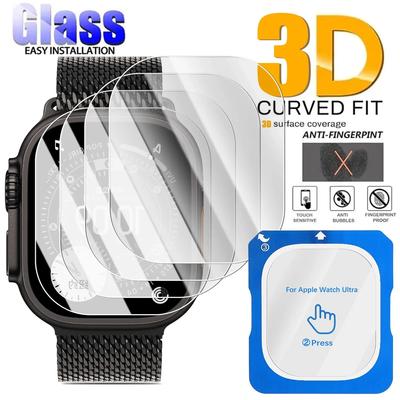 Film en Verre Trempé Collage Rapide Pour Apple Watch Ultra 3/2/1 49mm Facile à Installer Film Protecteur d'Écran en Verre Ultra 3-2-1 49mm