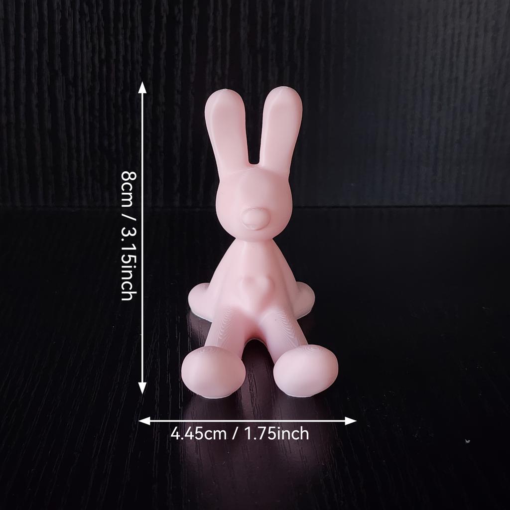 Cute Rabbit Phone Holder 3D Printed Ornament, Soft And Cute Decoration, Stable And Non-Slip Support for Mobile Phones
