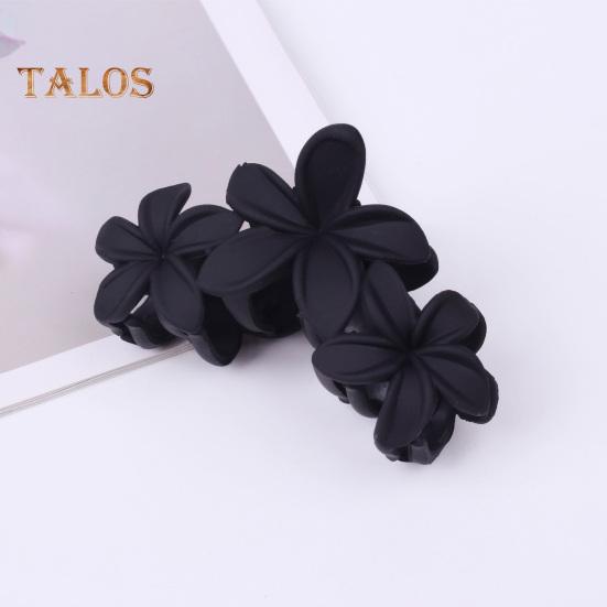 Women Plastic Hair Claw Flower Shape Candy Color Hair Clip Anti-slip Design Strong Grip Hair Claw Back Head Hair Clip Headwear