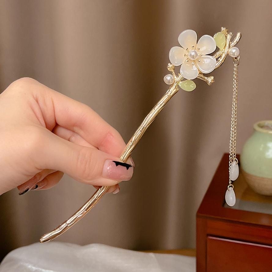 Vintage Chinese Style Hair Sticks Hairpin Forks for Women Girls Flower Hairpin Hair Clip Hanfu Headwear Jewelry Hair Accessories