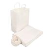 50Pcs White Kraft Bags with Handles Shopping Craft Gift Small Tote for Boutiques Party Favors