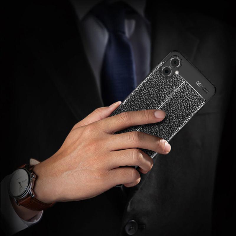 

For Samsung Galaxy A05 4G Case Litchi Texture Anti-scratch TPU Mobile Phone Cover Blue