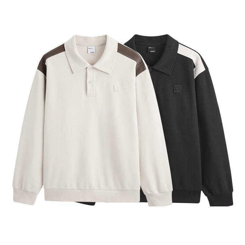 GXG Men's Structured Two-Tone Lapel Sweatshirt
