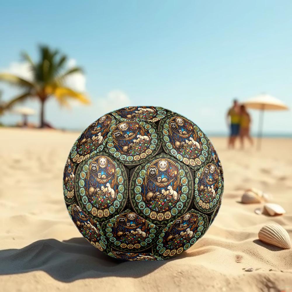 Ferret Glass Adventure Round Football Size 5 Adult Ball Suitable for Training Matches and Outdoor Team.