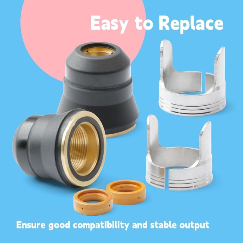 High Heat Resistant Plasma Cutting Torches Tip Set Welding Torches Replacement Tip Heavy Duty Plasma Nozzle for Cutting