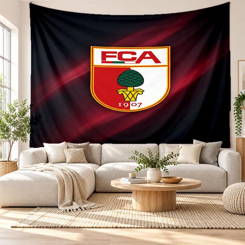 FC Augsburg FC Wall Tapestry, Soft Fabric Wall Hanging, Decorative Backdrop For Bedroom Home Wall Art